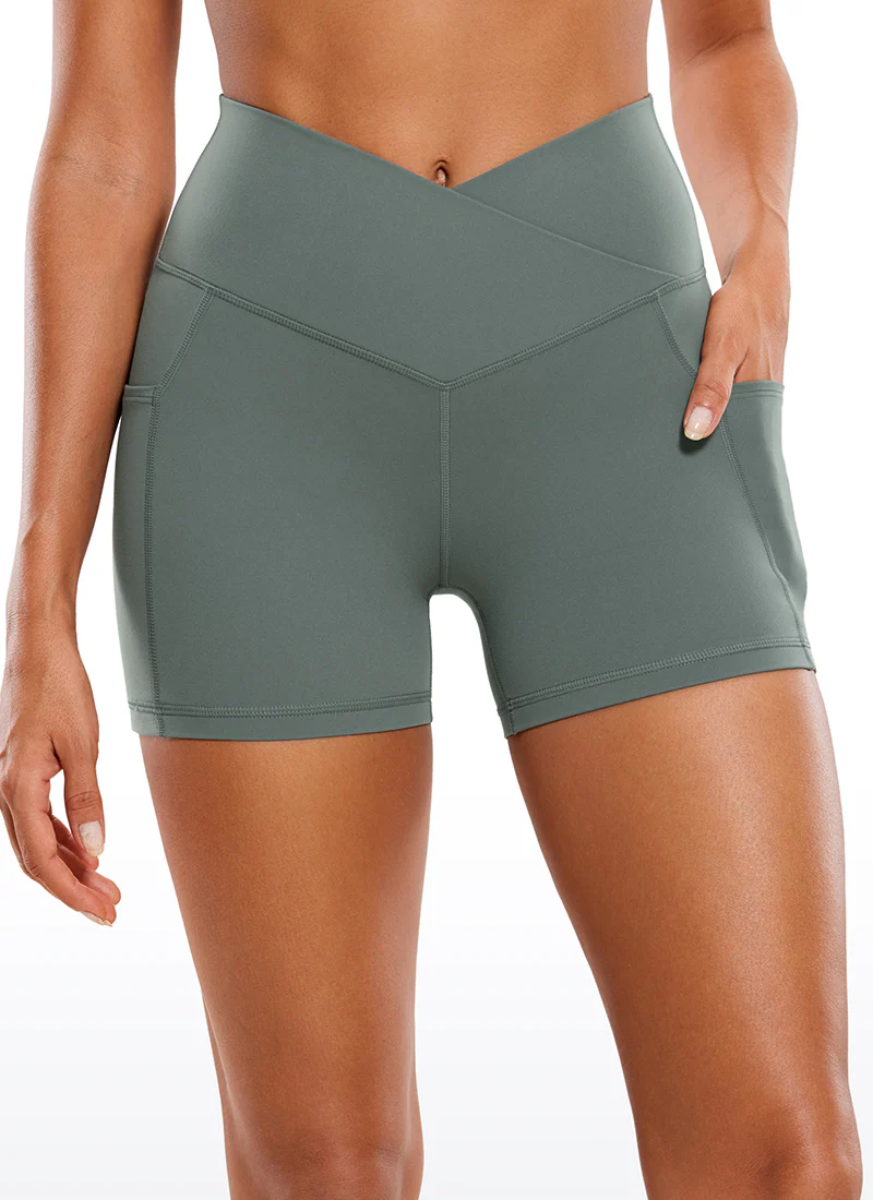 Butterluxe Yoga Pockets Shorts 4''- V Cross Waist - Image 15