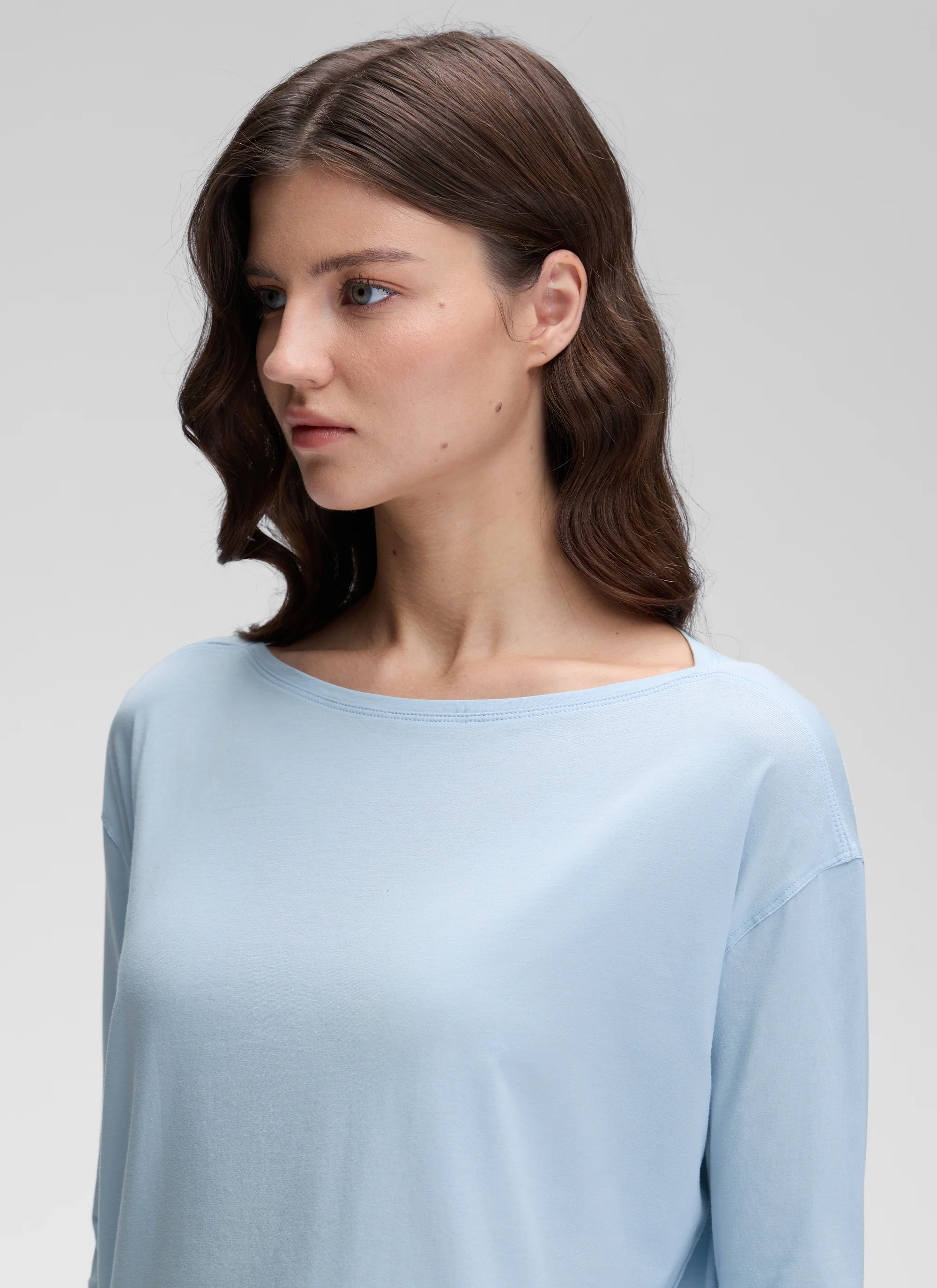 Pima Cotton Boat Neck Long Sleeve - Image 30