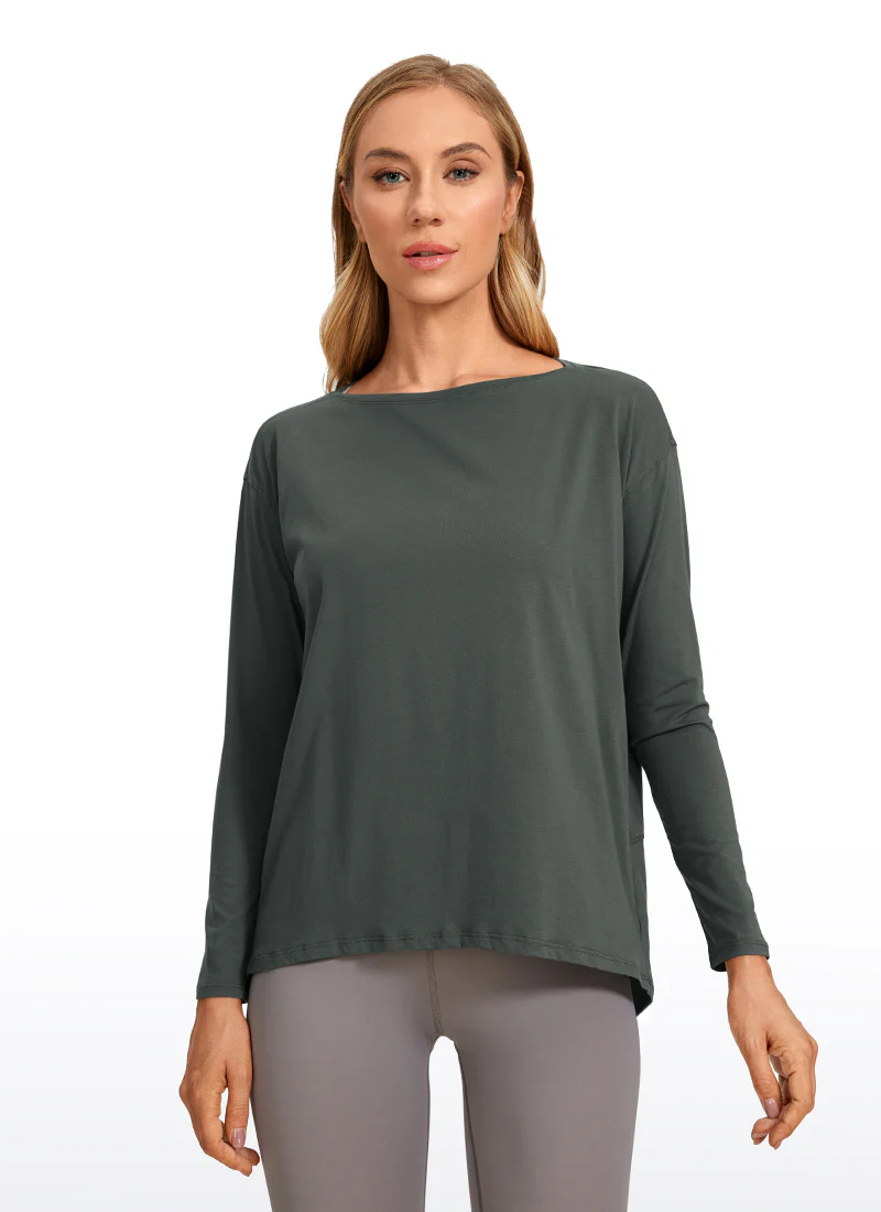 Pima Cotton Boat Neck Long Sleeve - Image 31