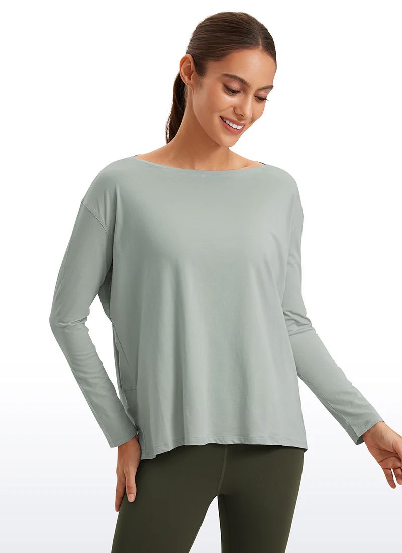 Pima Cotton Boat Neck Long Sleeve - Image 16