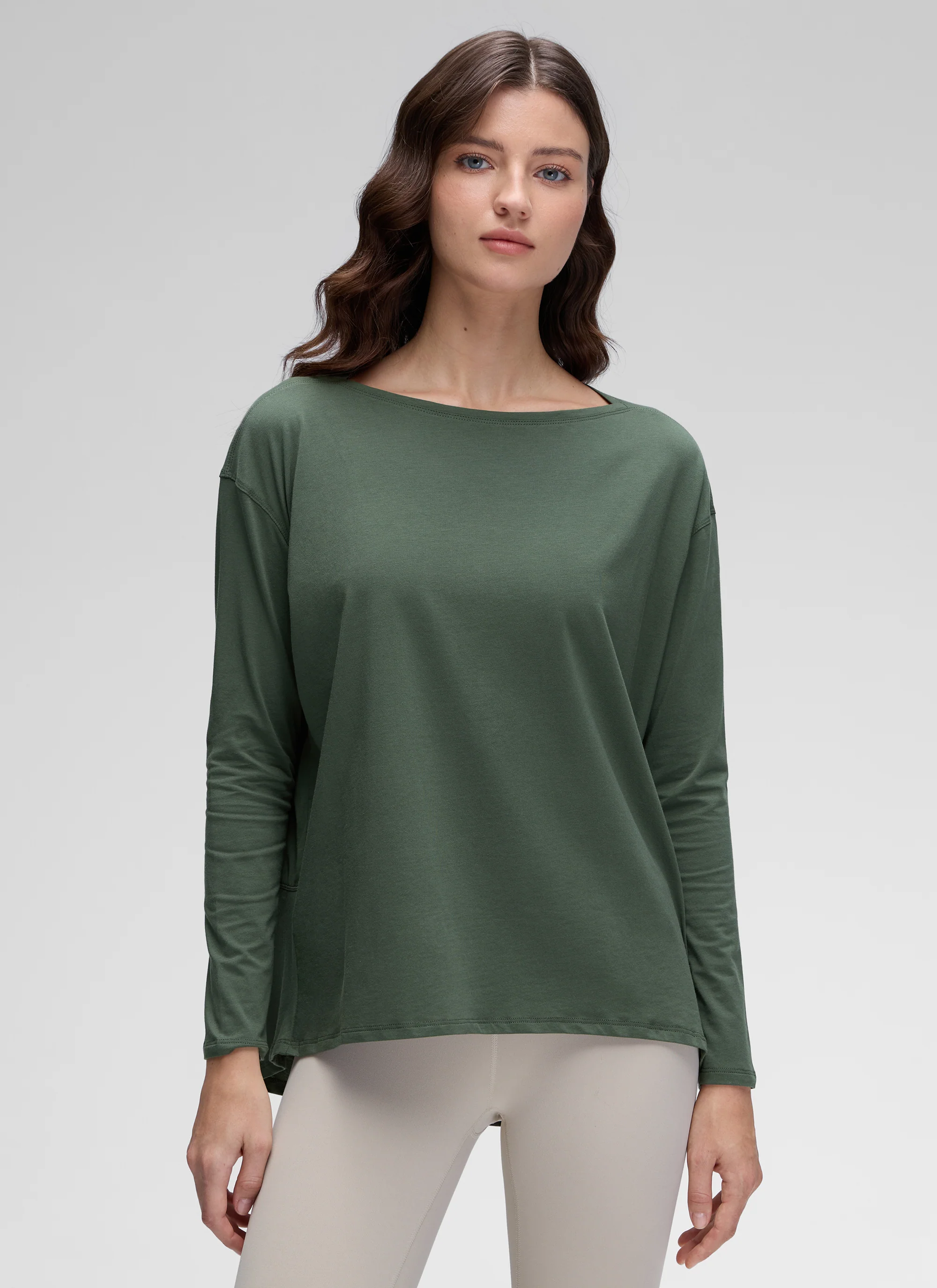 Pima Cotton Boat Neck Long Sleeve - Image 3