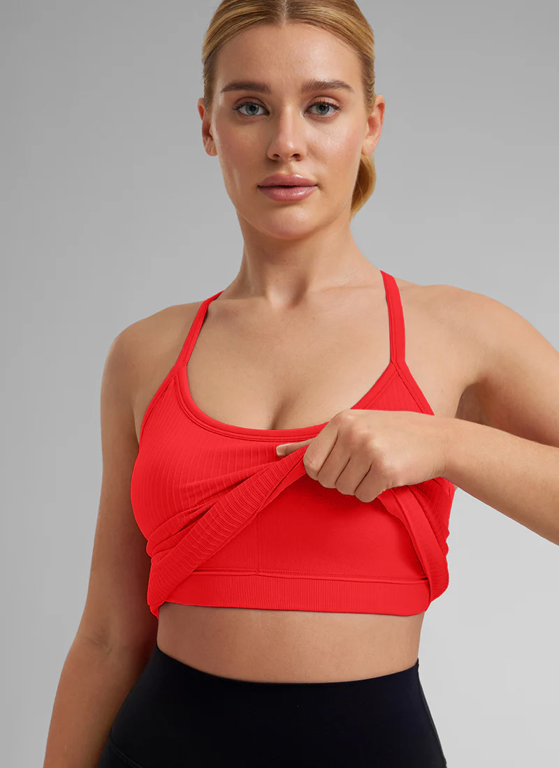 Speedy Seamless Built in Bra Pure color Tank - Image 3