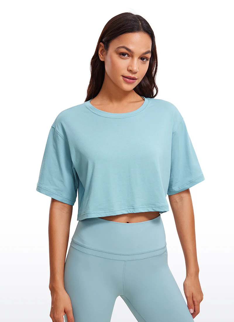 Pima Cotton Cropped Short Sleeve - Image 13