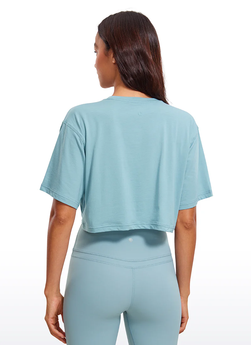 Pima Cotton Cropped Short Sleeve - Image 14