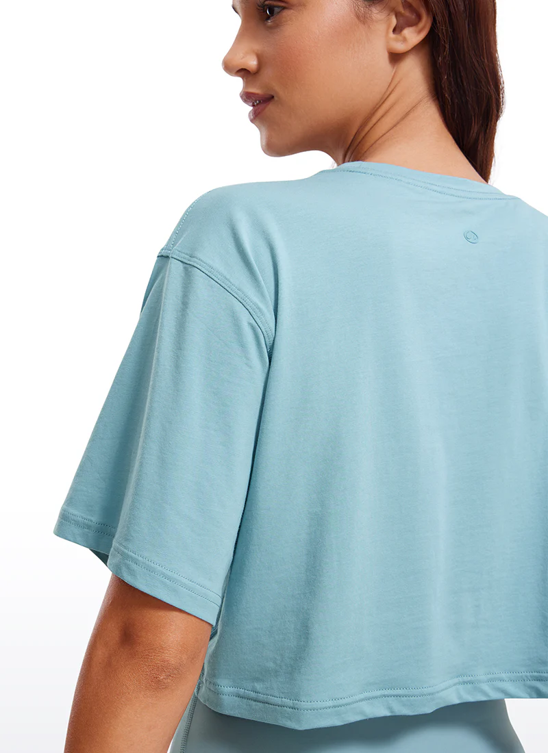 Pima Cotton Cropped Short Sleeve - Image 16