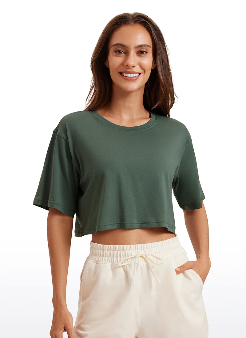 Pima Cotton Cropped Short Sleeve - Image 22