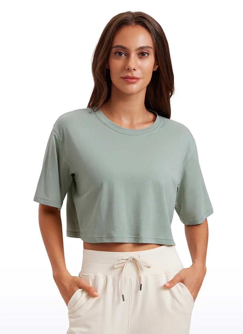 Pima Cotton Cropped Short Sleeve - Image 27
