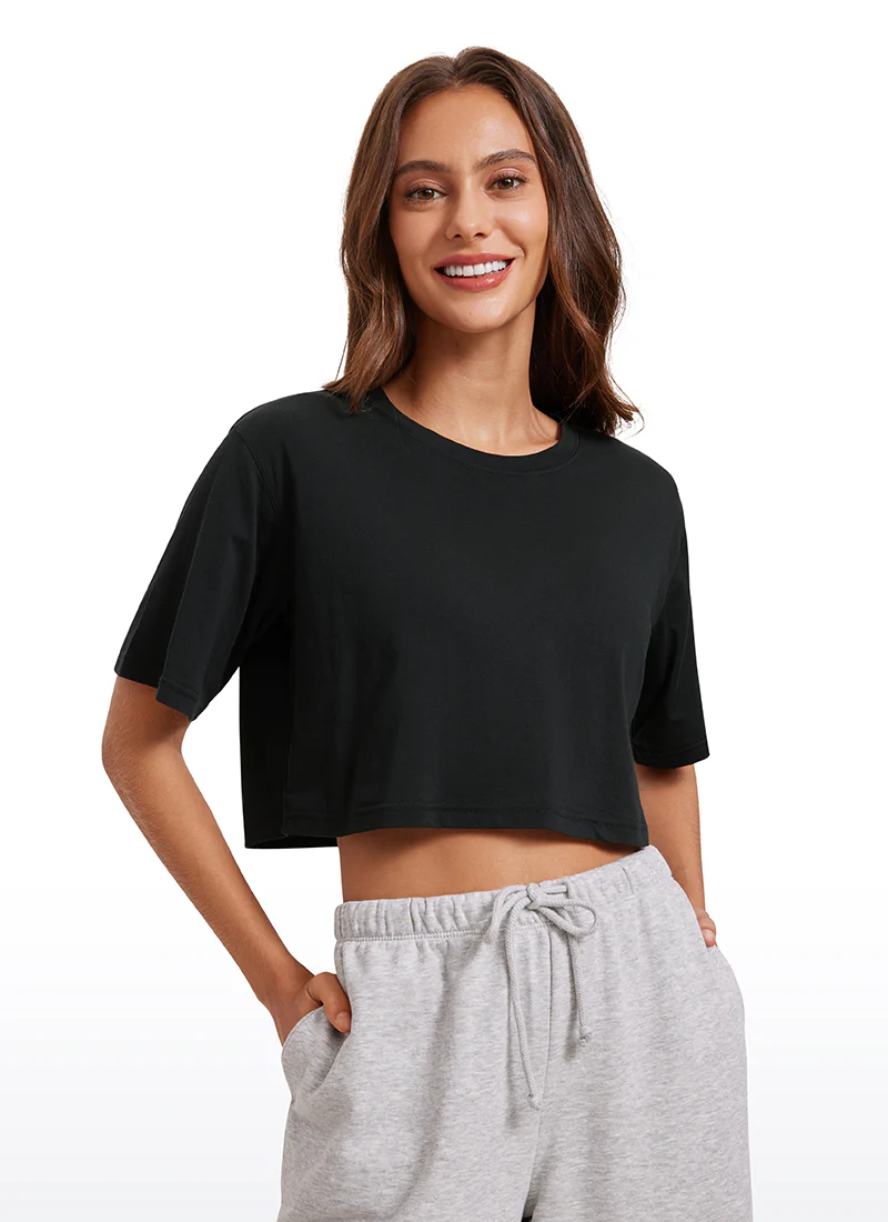 Pima Cotton Cropped Short Sleeve - Image 5