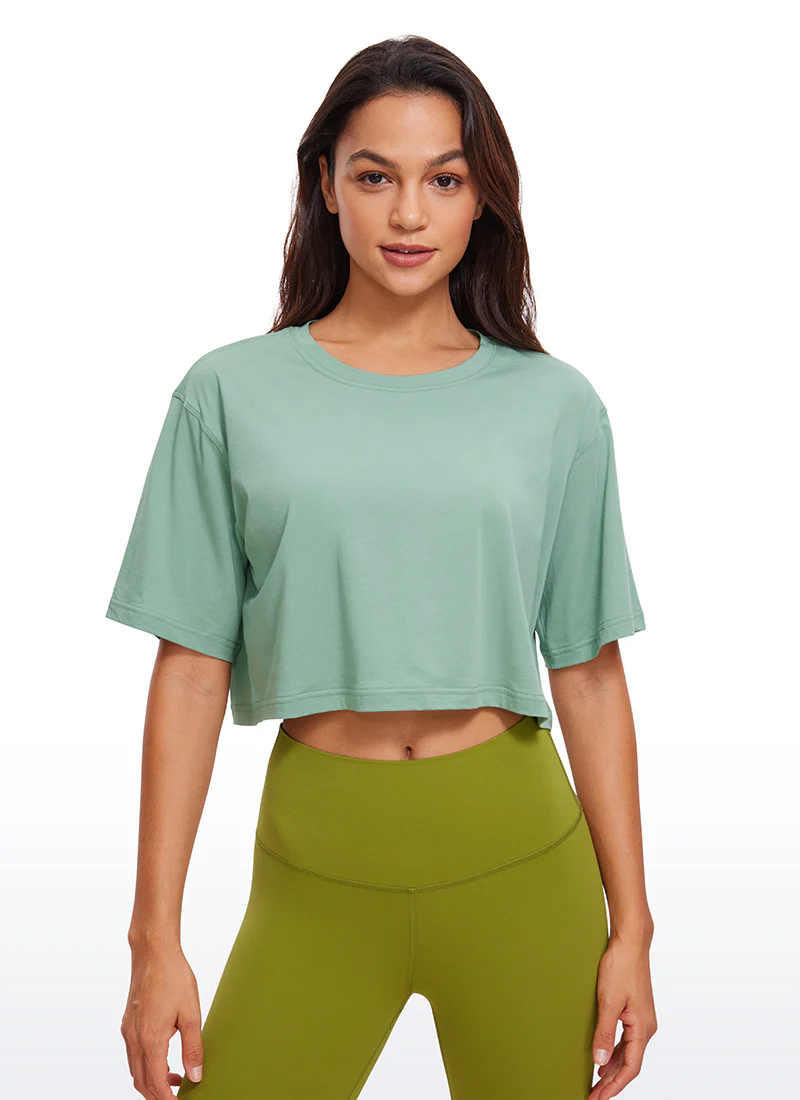 Pima Cotton Cropped Short Sleeve - Image 50