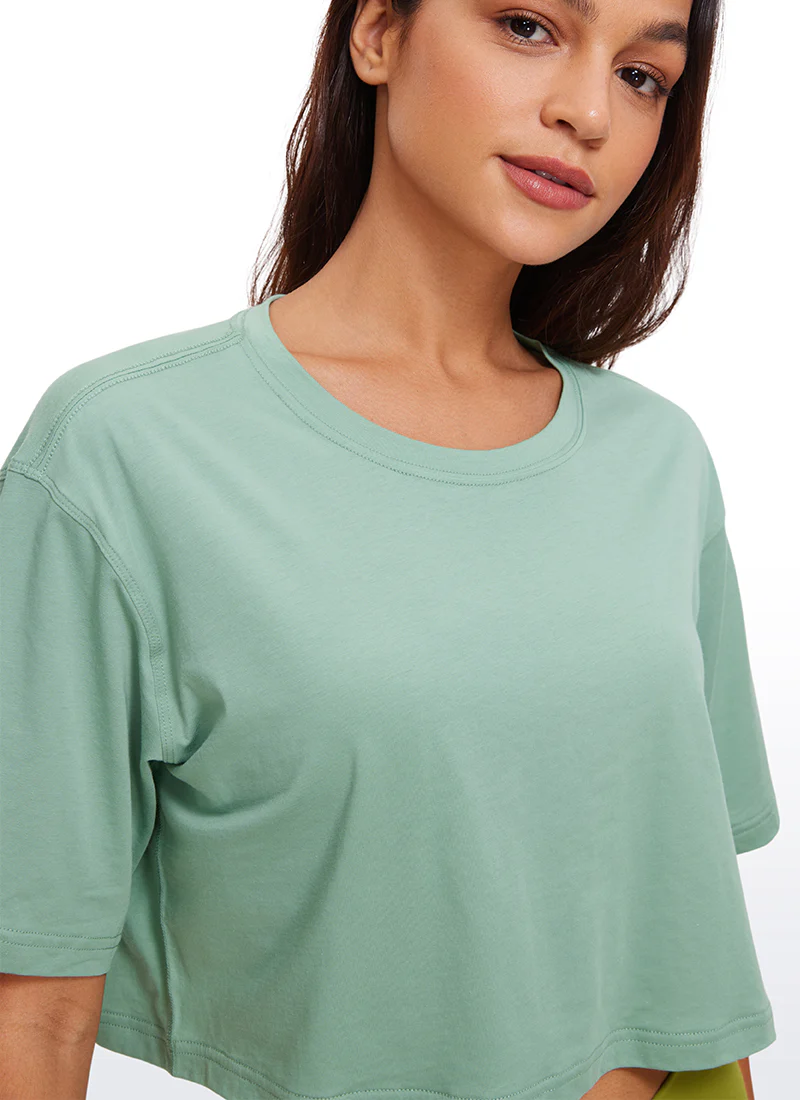 Pima Cotton Cropped Short Sleeve - Image 52