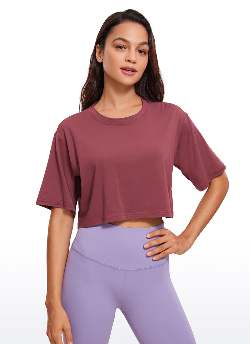 Pima Cotton Cropped Short Sleeve - Image 9