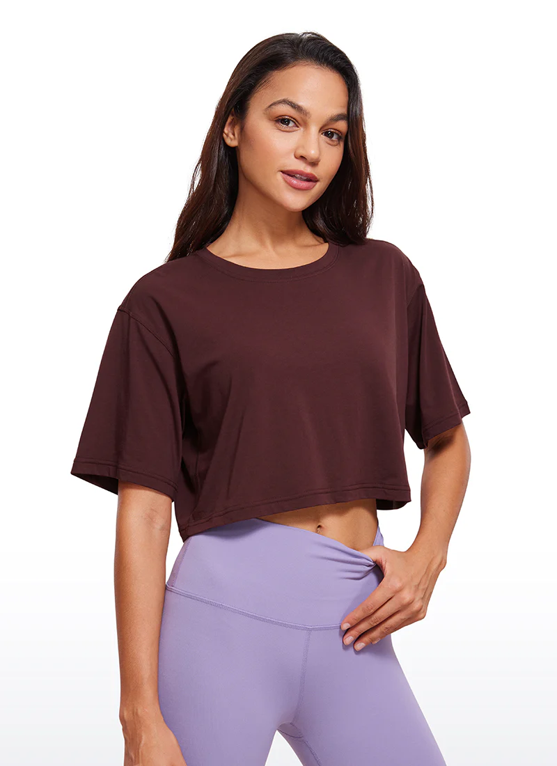 Pima Cotton Cropped Short Sleeve - Image 4