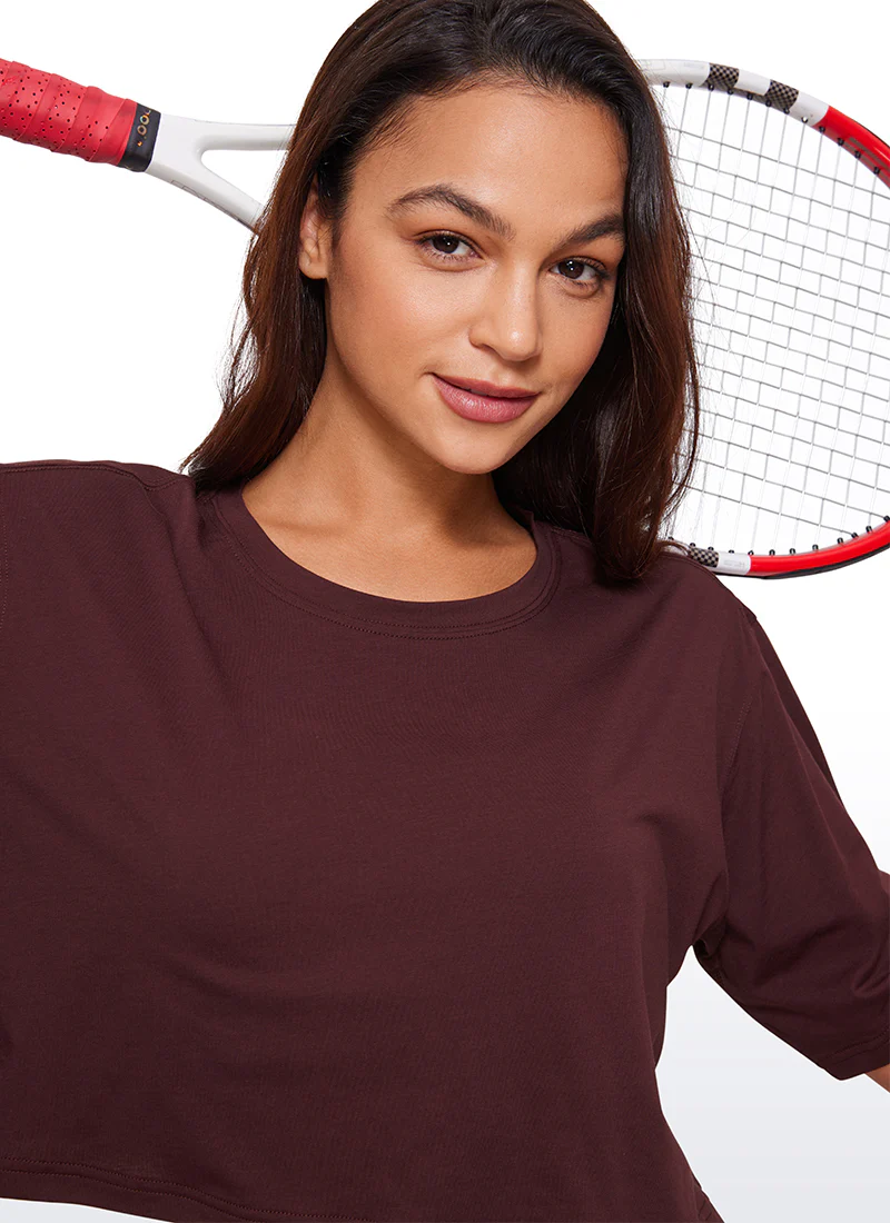 Pima Cotton Cropped Short Sleeve - Image 7