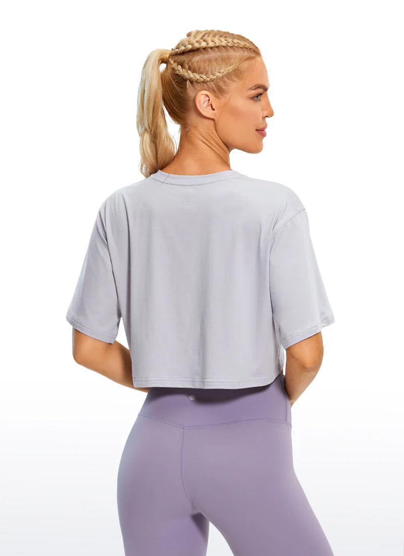 Pima Cotton Cropped Short Sleeve - Image 9