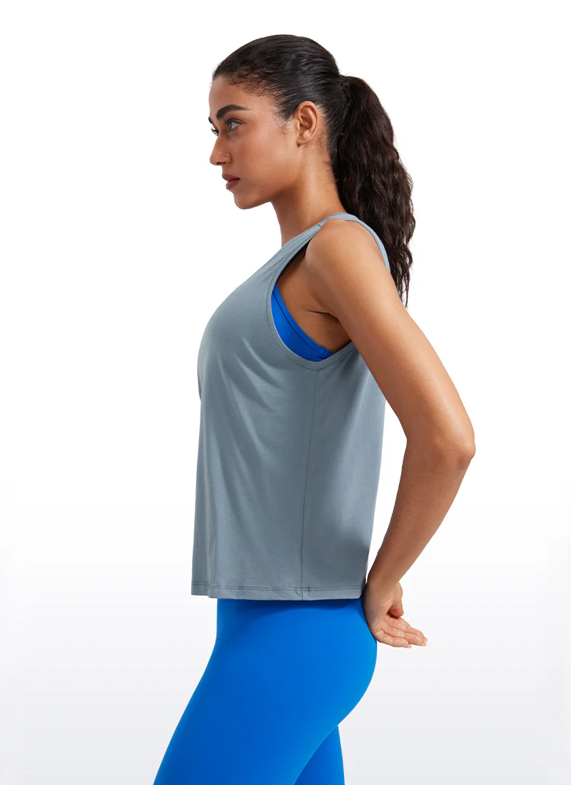 Pima Cotton Crop Round Neck Tank - Image 21