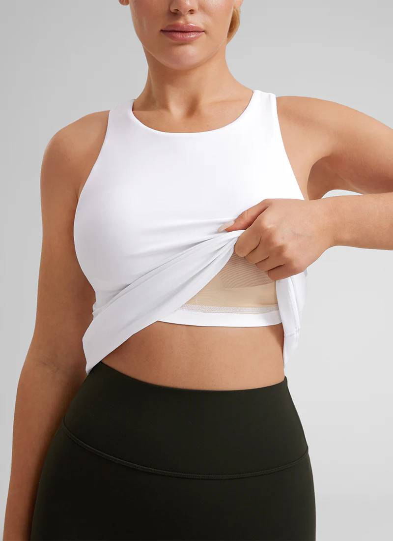 Butterluxe Hip Length Built-in Bra Tanks High Neck - Image 15