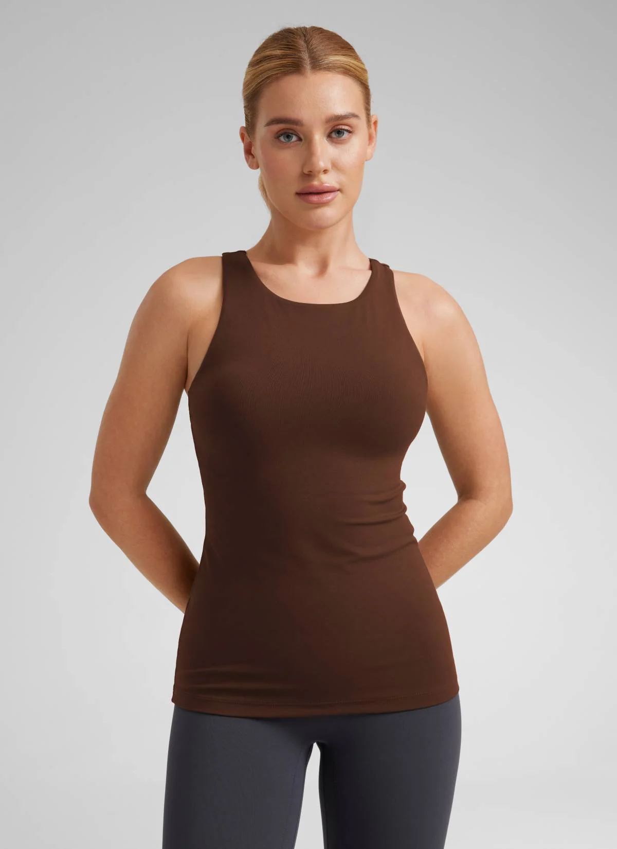 Butterluxe Hip Length Built-in Bra Tanks High Neck - Image 25