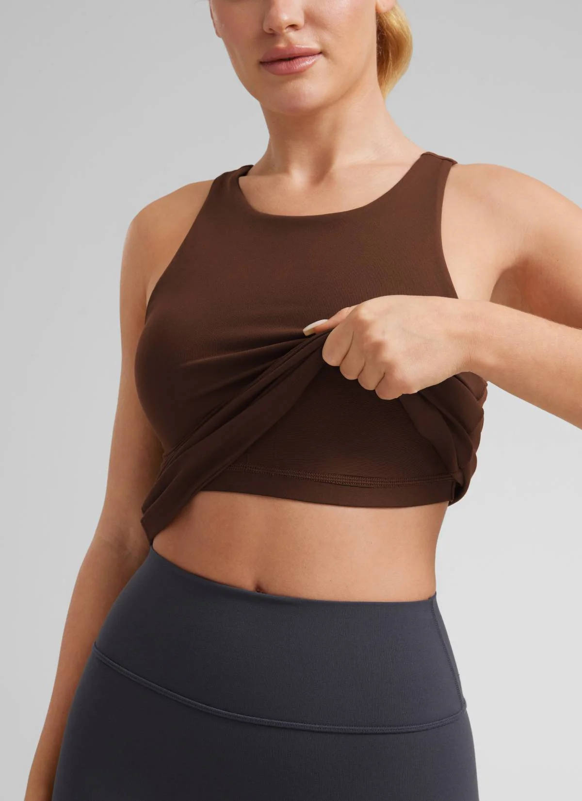 Butterluxe Hip Length Built-in Bra Tanks High Neck - Image 28