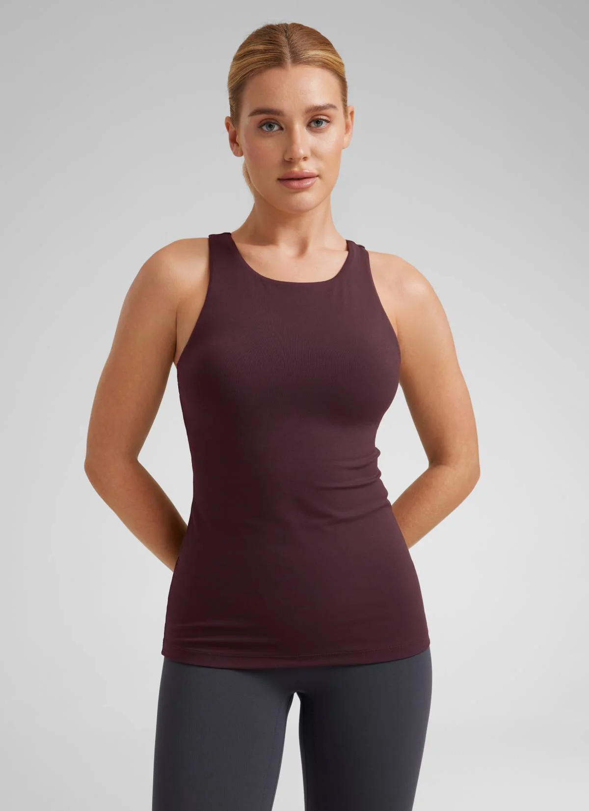 Butterluxe Hip Length Built-in Bra Tanks High Neck - Image 29