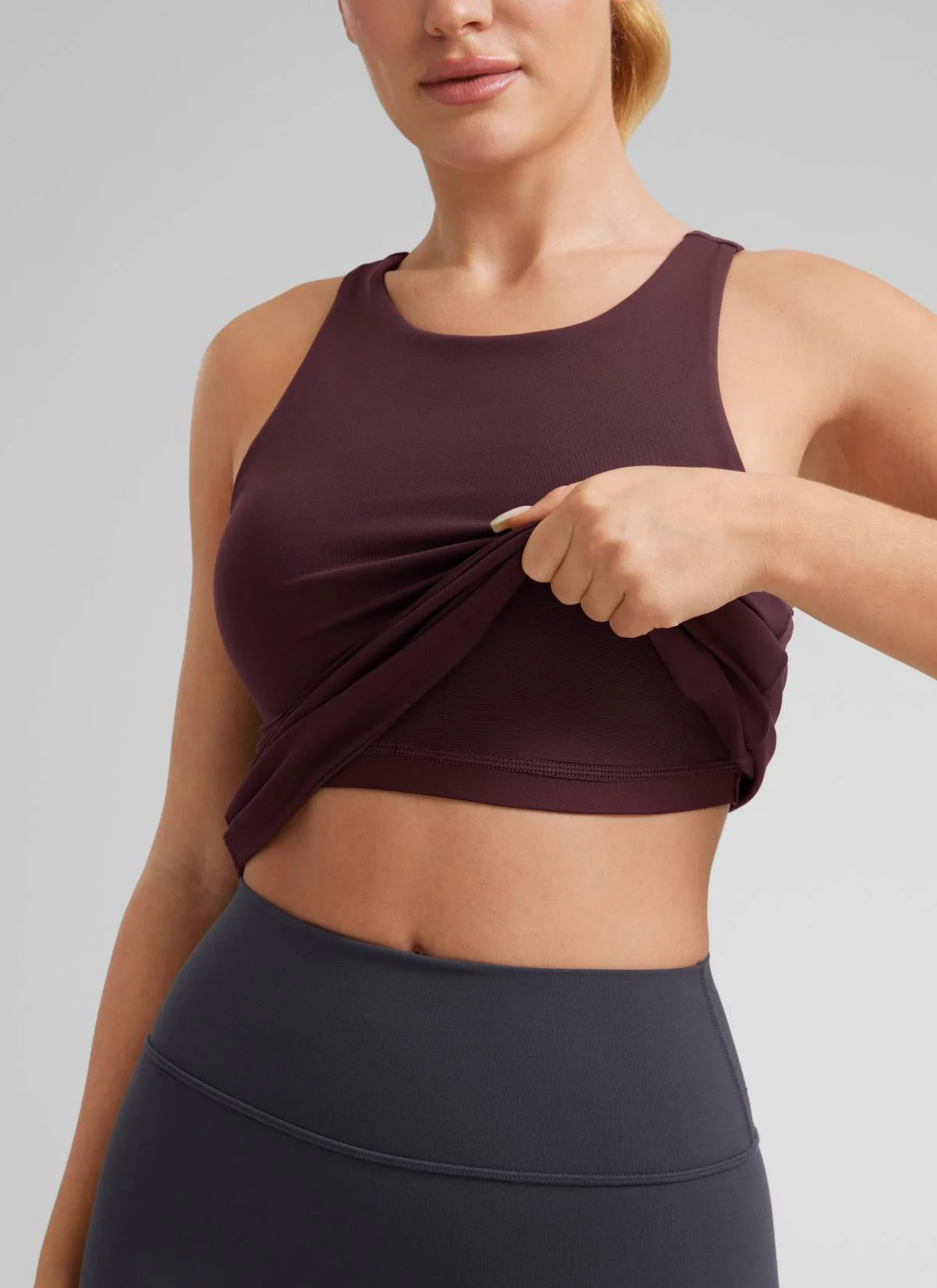 Butterluxe Hip Length Built-in Bra Tanks High Neck - Image 32