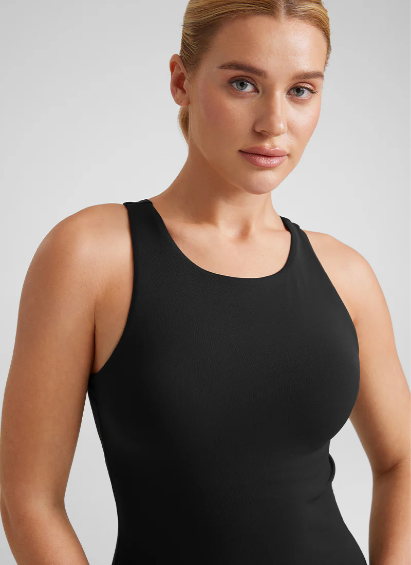 Butterluxe Hip Length Built-in Bra Tanks High Neck - Image 7