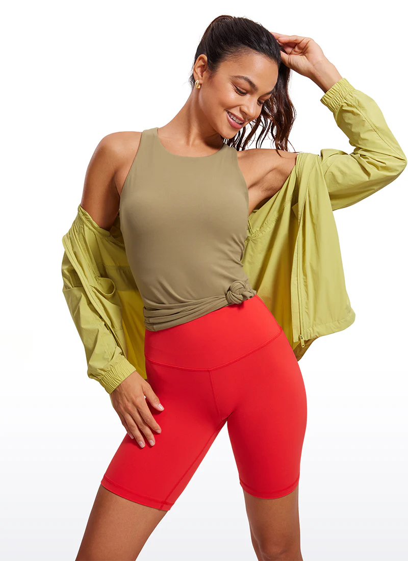 Butterluxe Hip Length Built-in Bra Tanks High Neck - Image 3