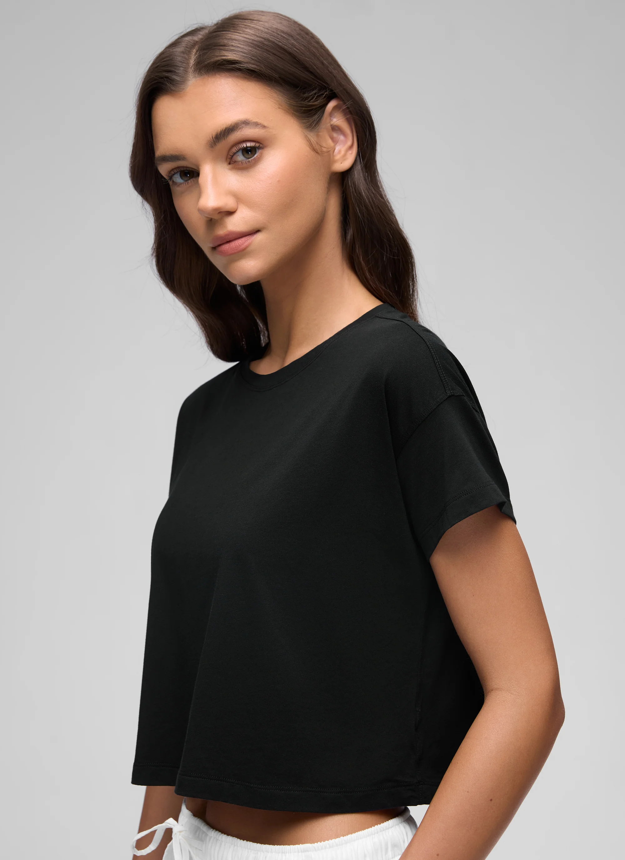 Pima Cotton Crew Neck Cropped Short Sleeve - Image 14