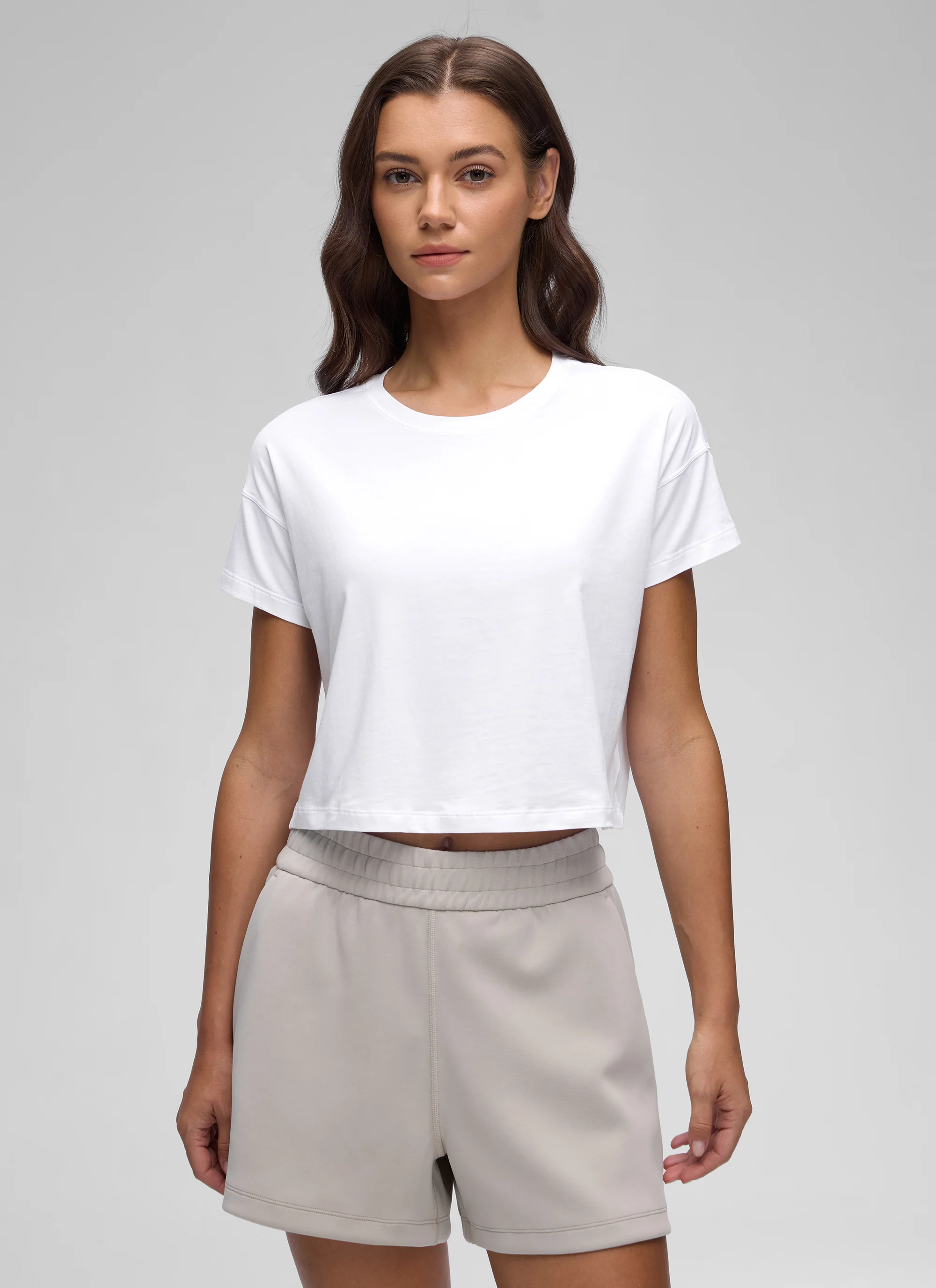 Pima Cotton Crew Neck Cropped Short Sleeve - Image 15