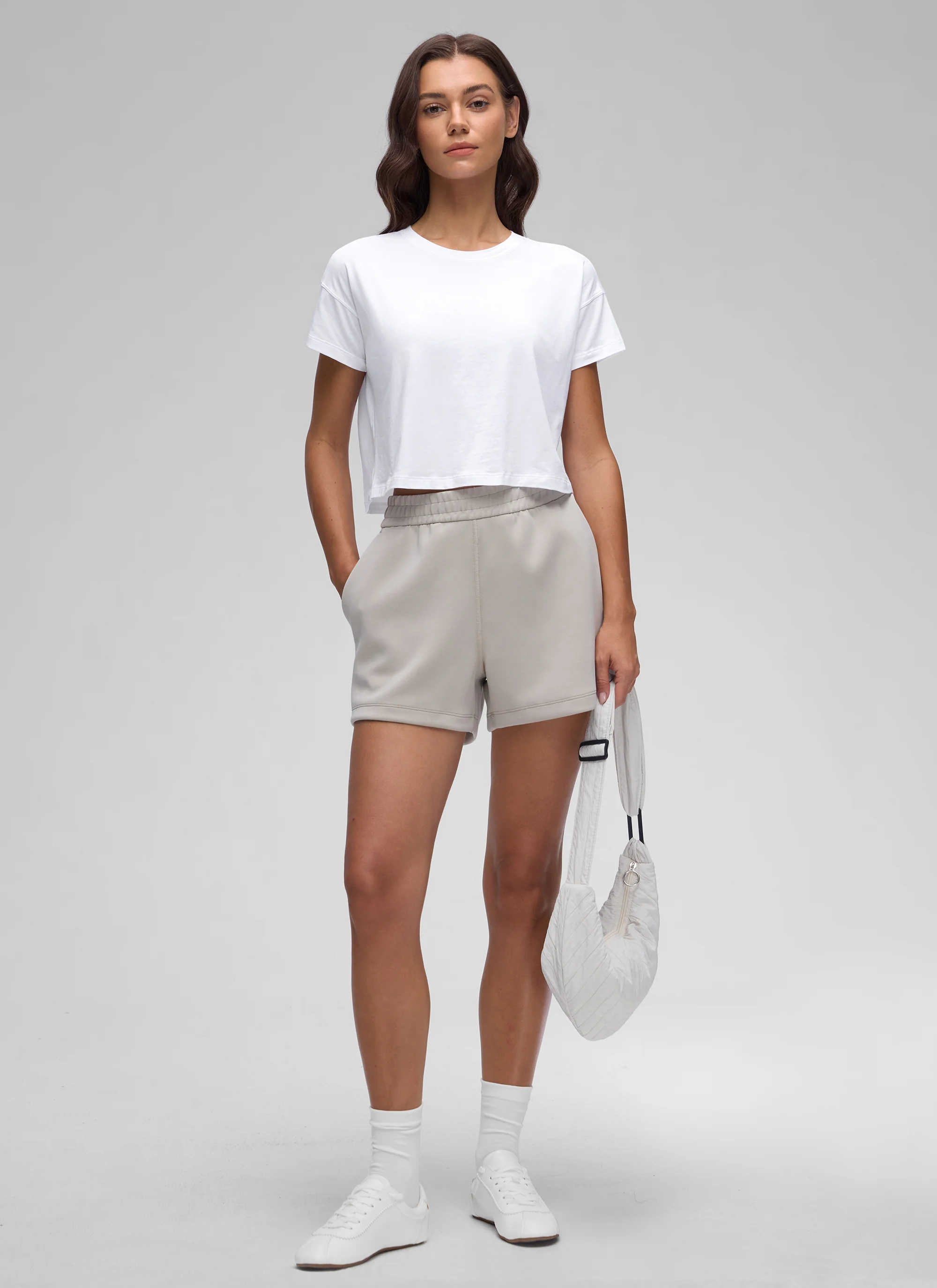 Pima Cotton Crew Neck Cropped Short Sleeve - Image 17