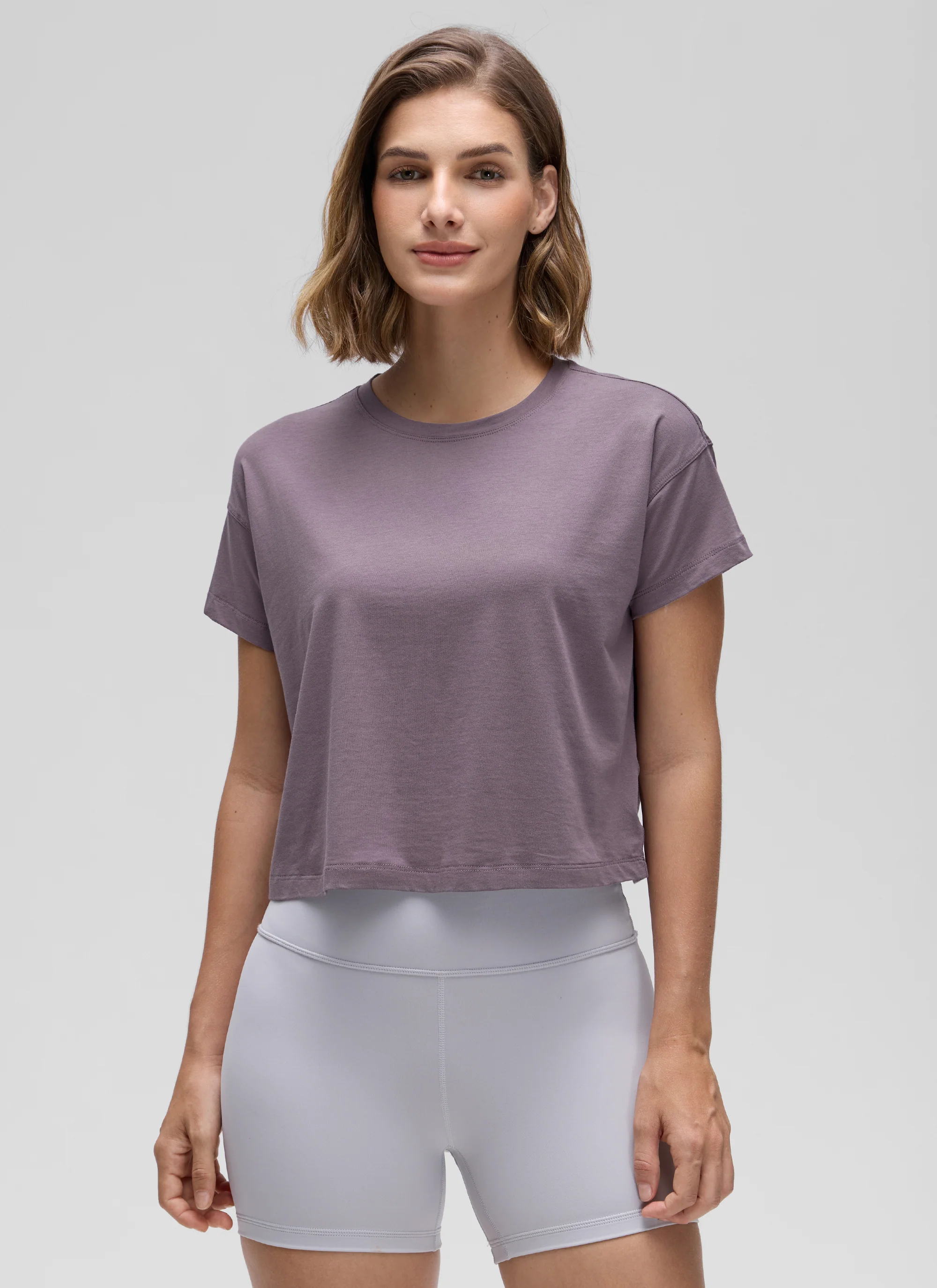 Pima Cotton Crew Neck Cropped Short Sleeve - Image 22