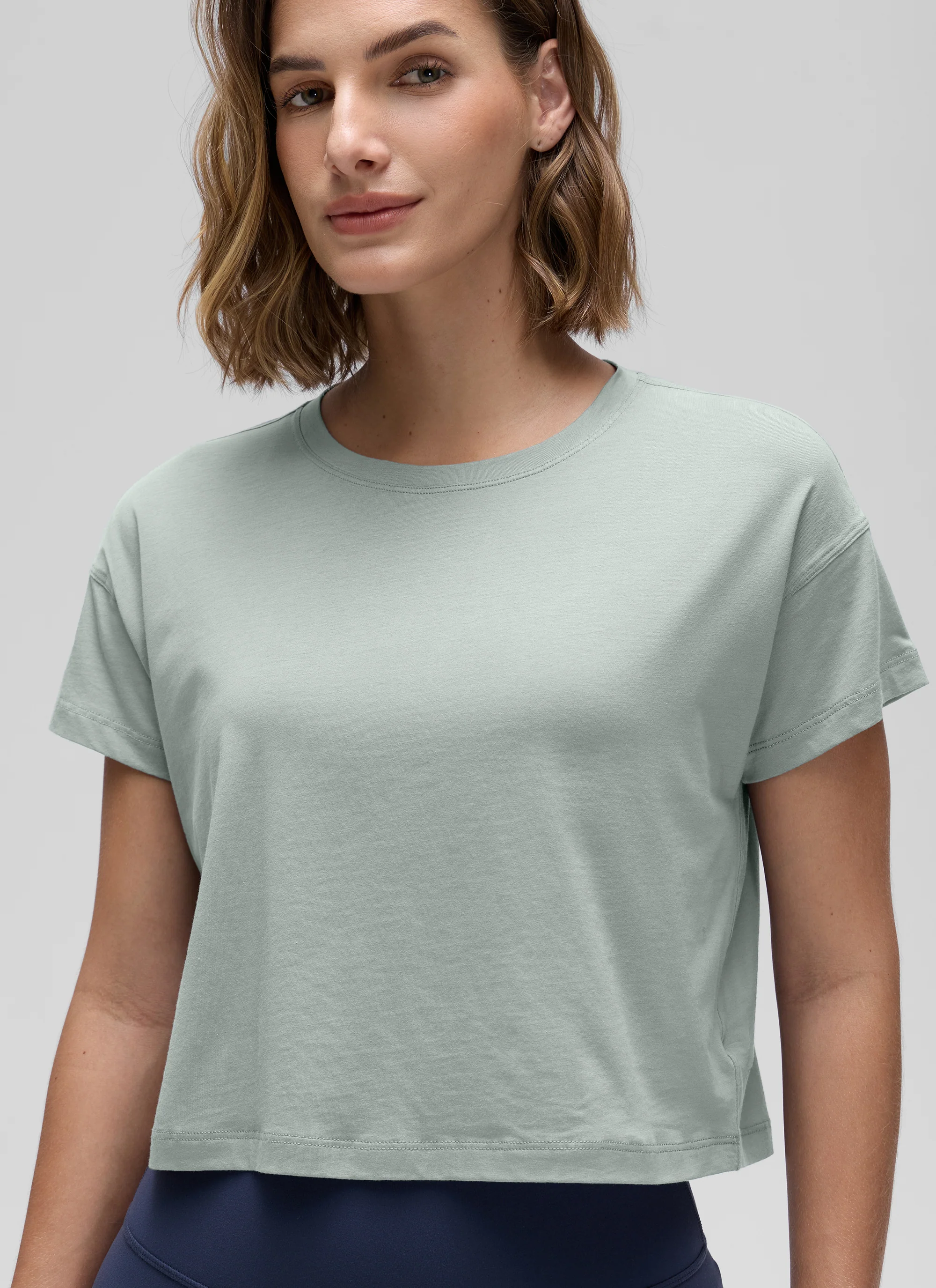 Pima Cotton Crew Neck Cropped Short Sleeve - Image 29