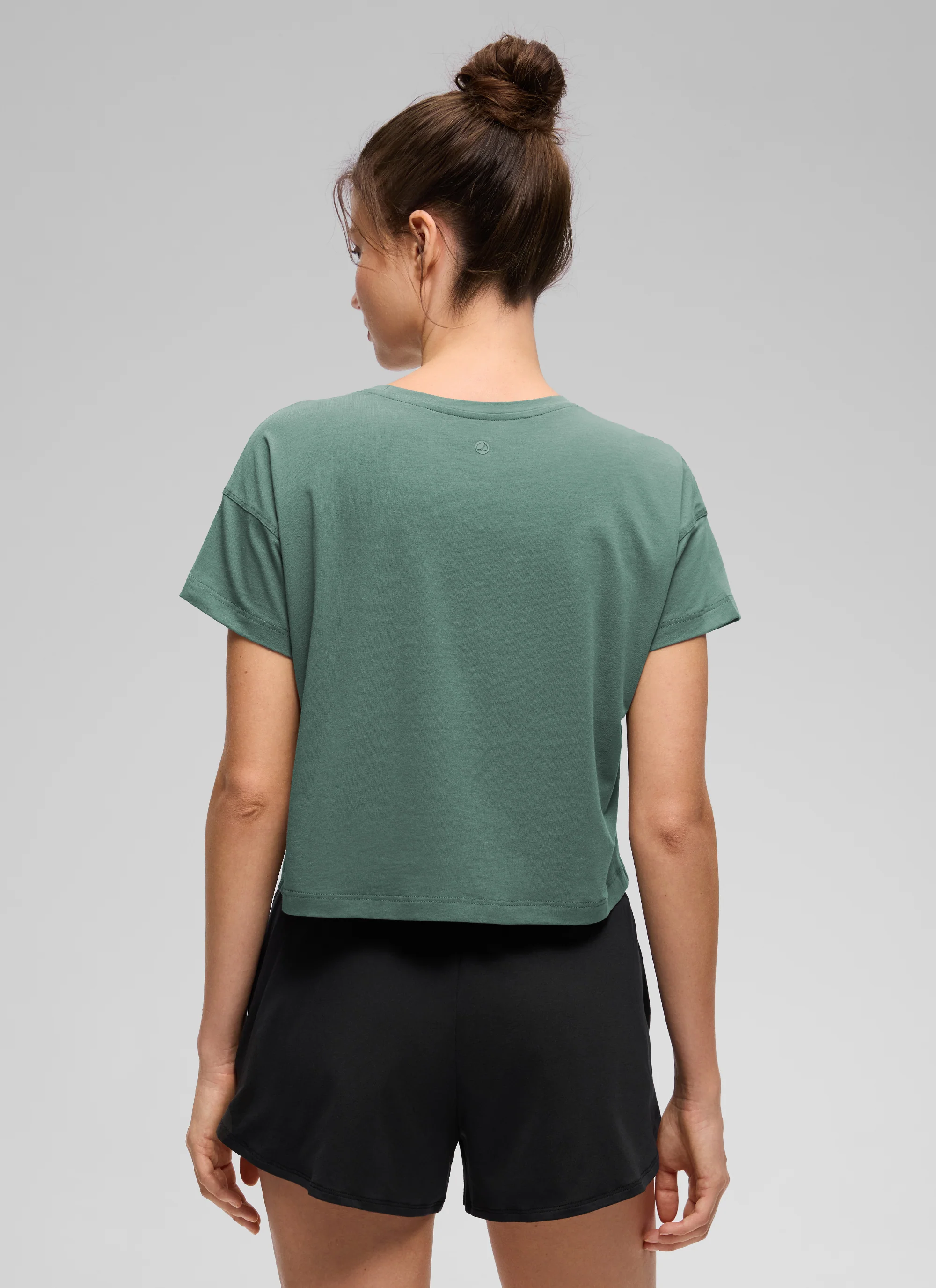 Pima Cotton Crew Neck Cropped Short Sleeve - Image 3