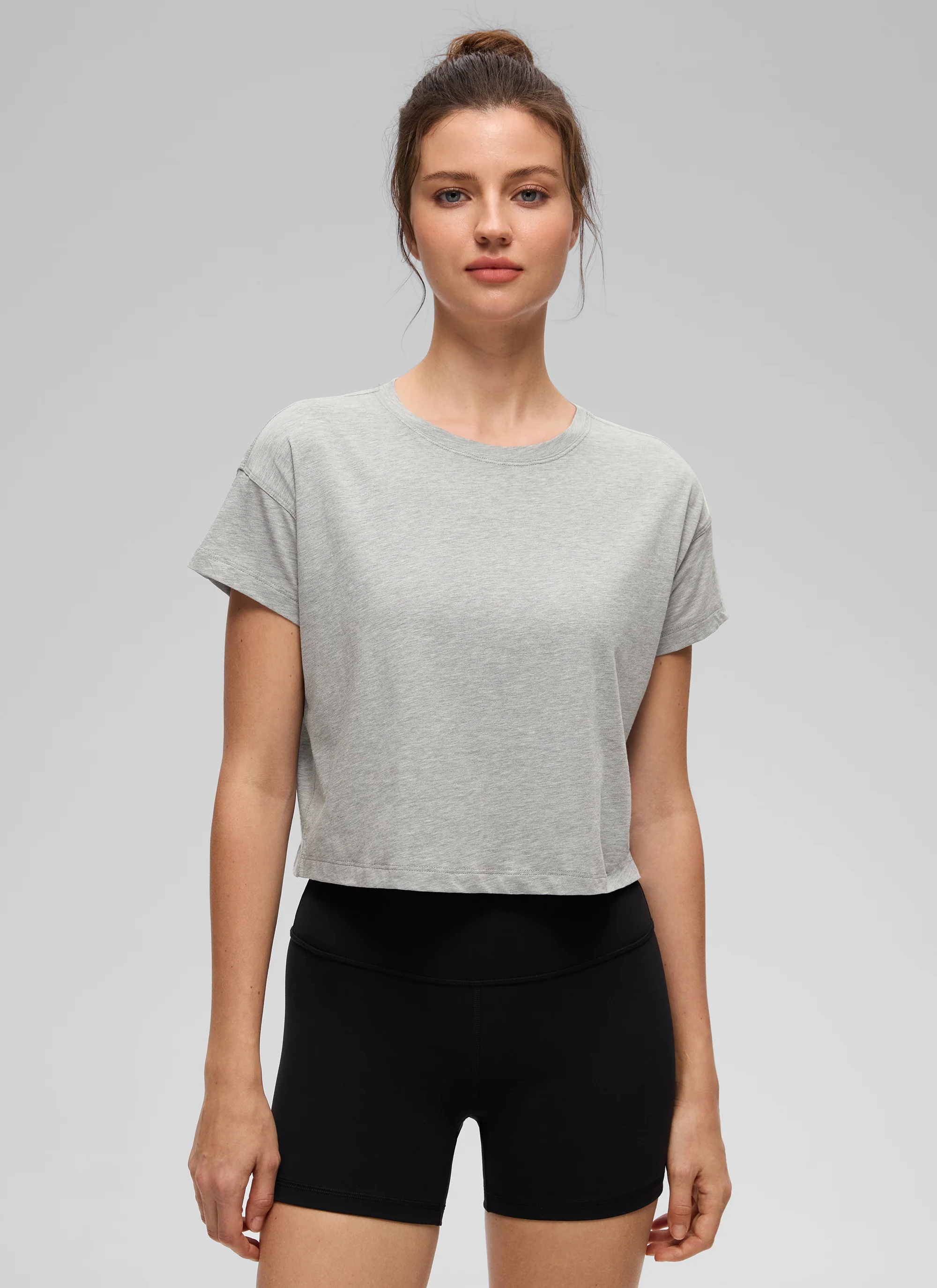 Pima Cotton Crew Neck Cropped Short Sleeve - Image 30