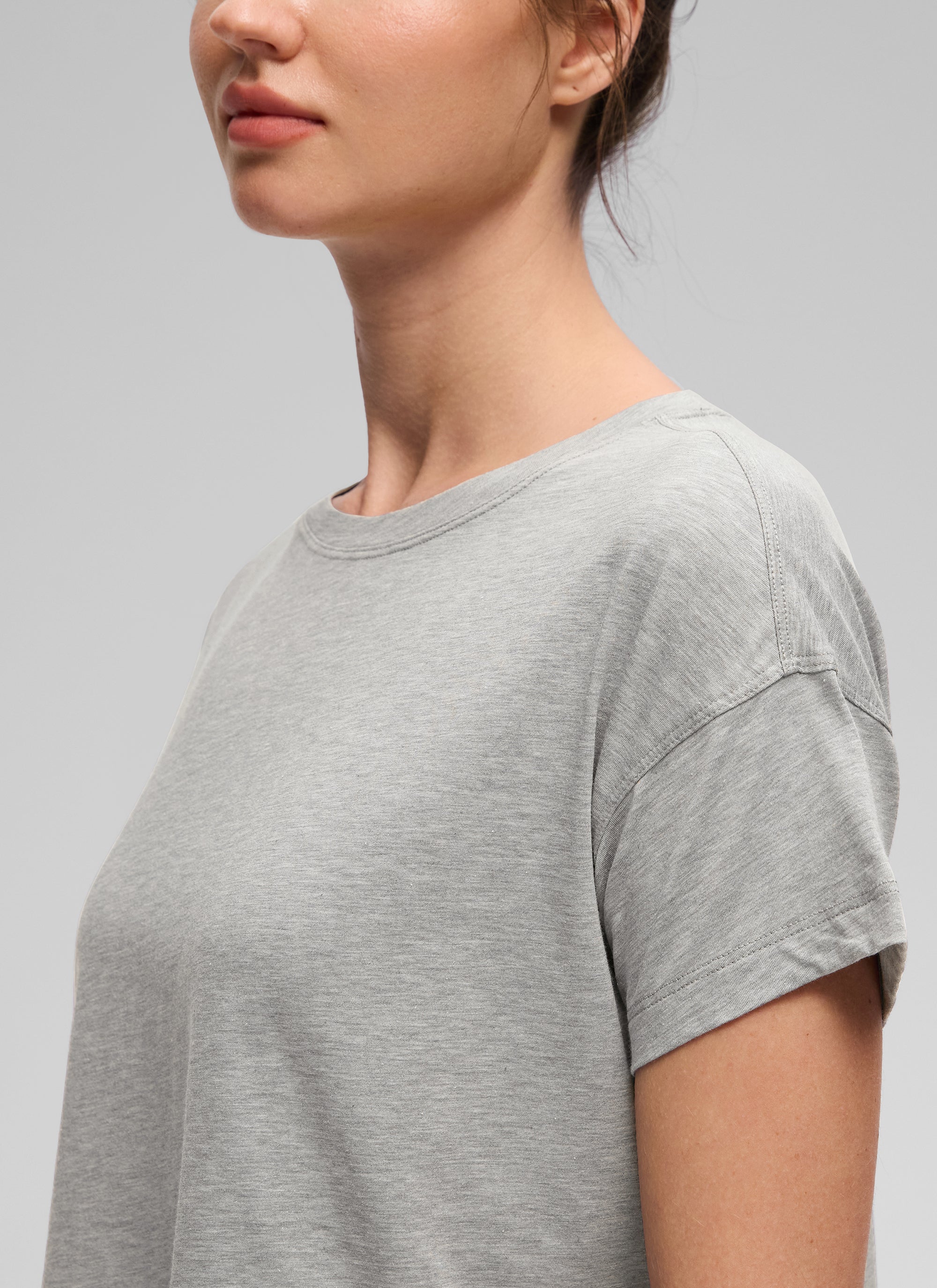 Pima Cotton Crew Neck Cropped Short Sleeve - Image 33