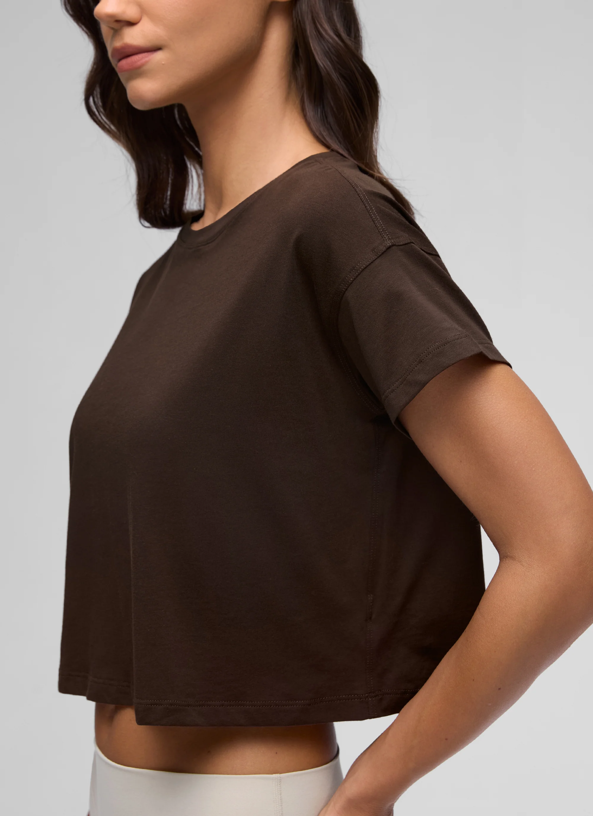 Pima Cotton Crew Neck Cropped Short Sleeve - Image 9