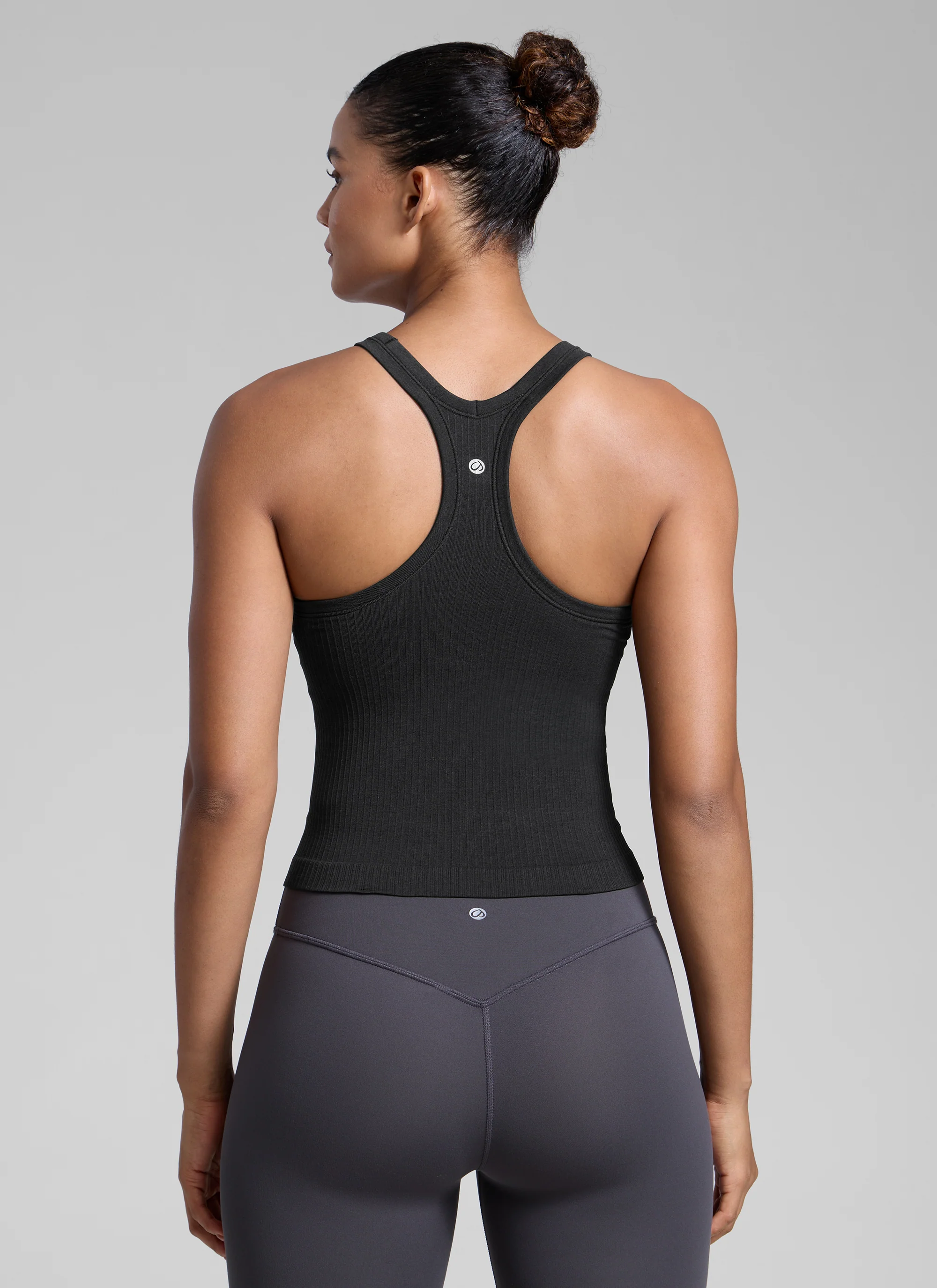 Seamless Racerback Built in Bra Ribbed Tank - Image 11