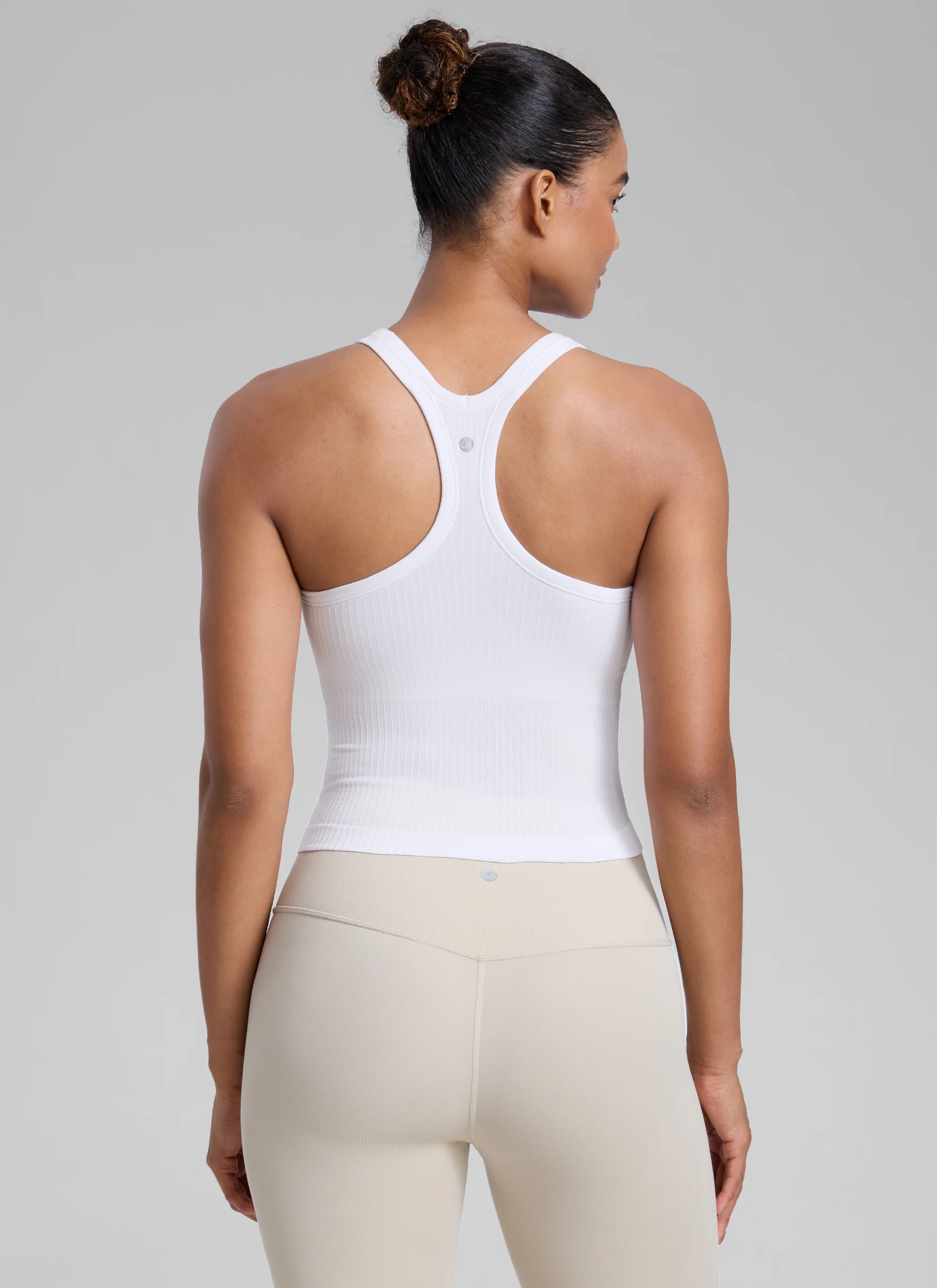 Seamless Racerback Built in Bra Ribbed Tank - Image 17