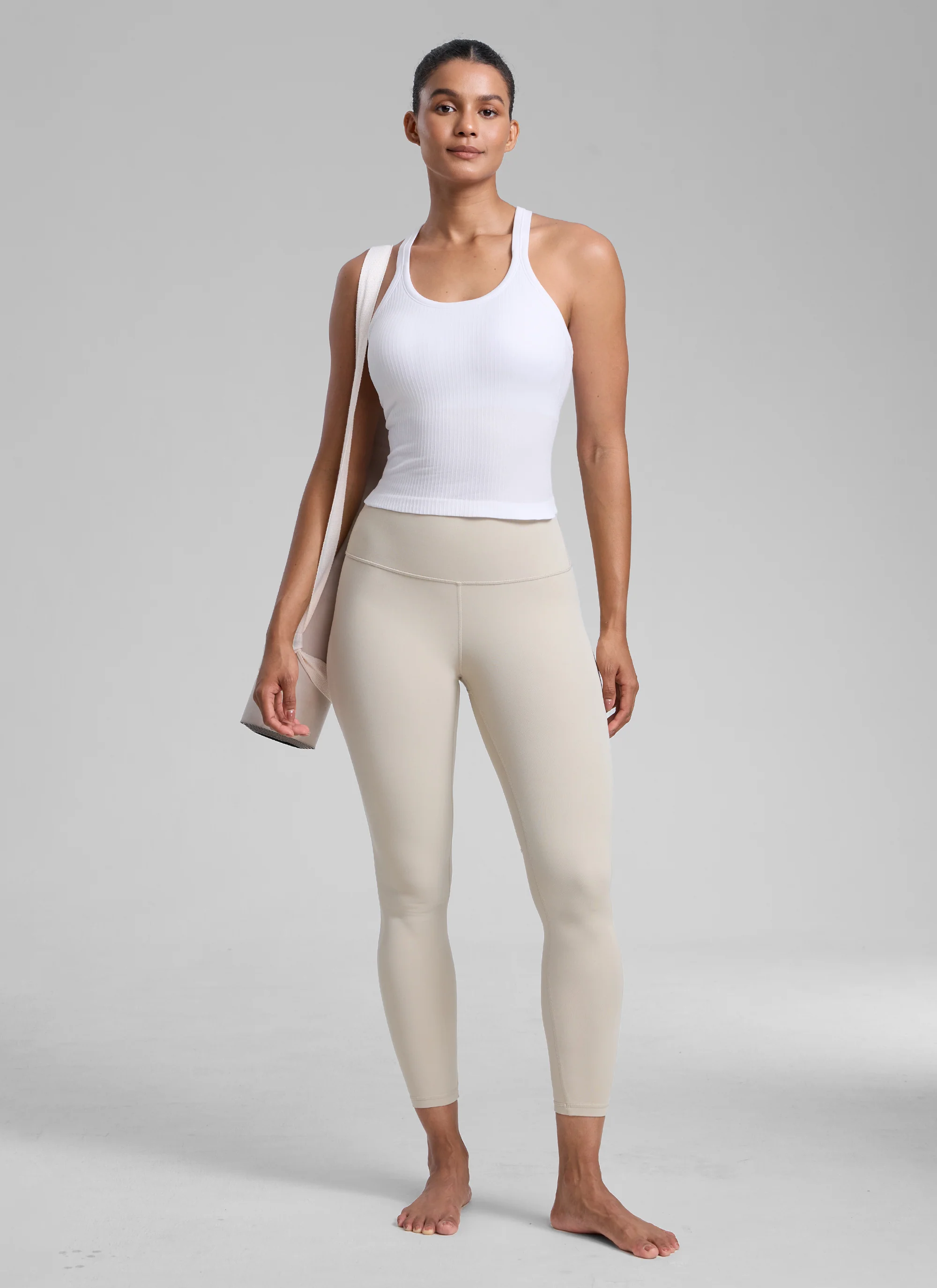 Seamless Racerback Built in Bra Ribbed Tank - Image 18