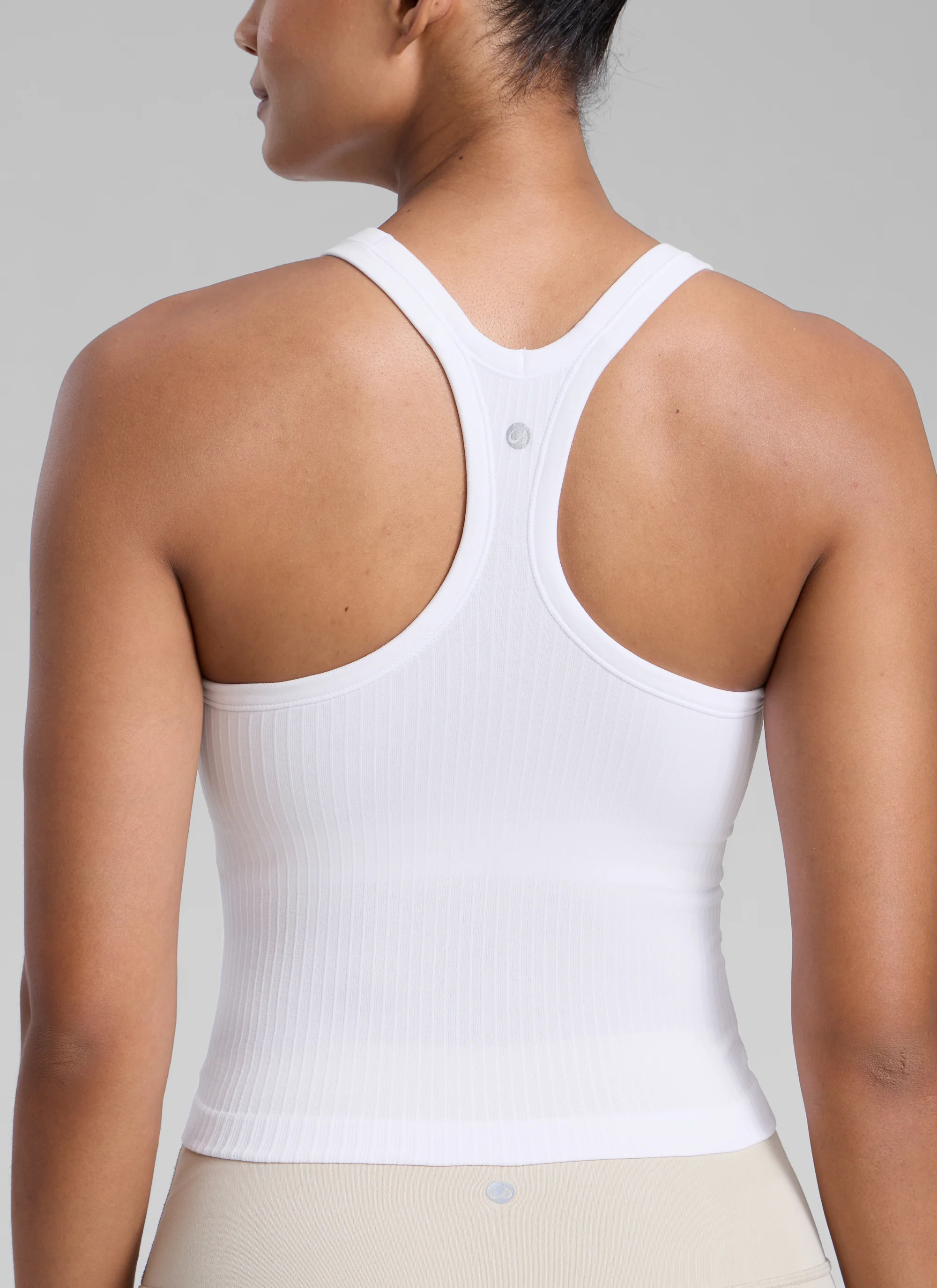 Seamless Racerback Built in Bra Ribbed Tank - Image 20
