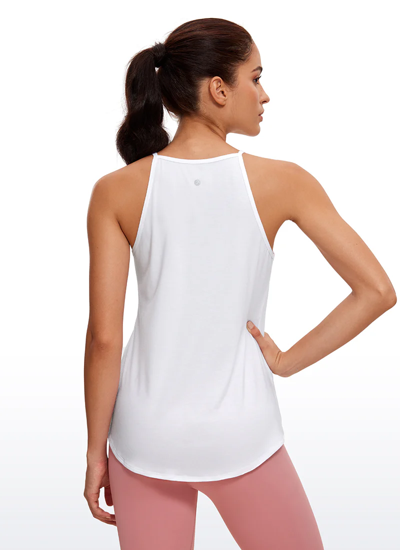 Hip Length High Neck Halter Tank - Image 6