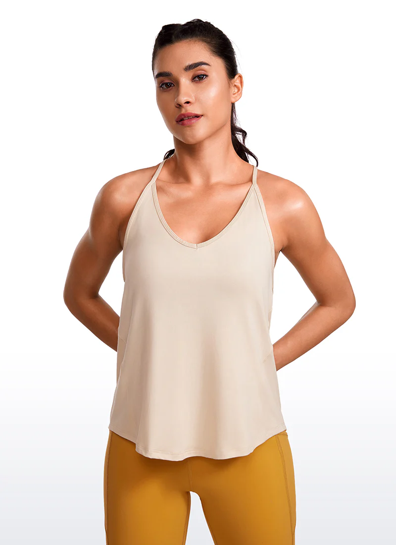 Lightweight Tie Back Halter V Neck Tank - Image 11