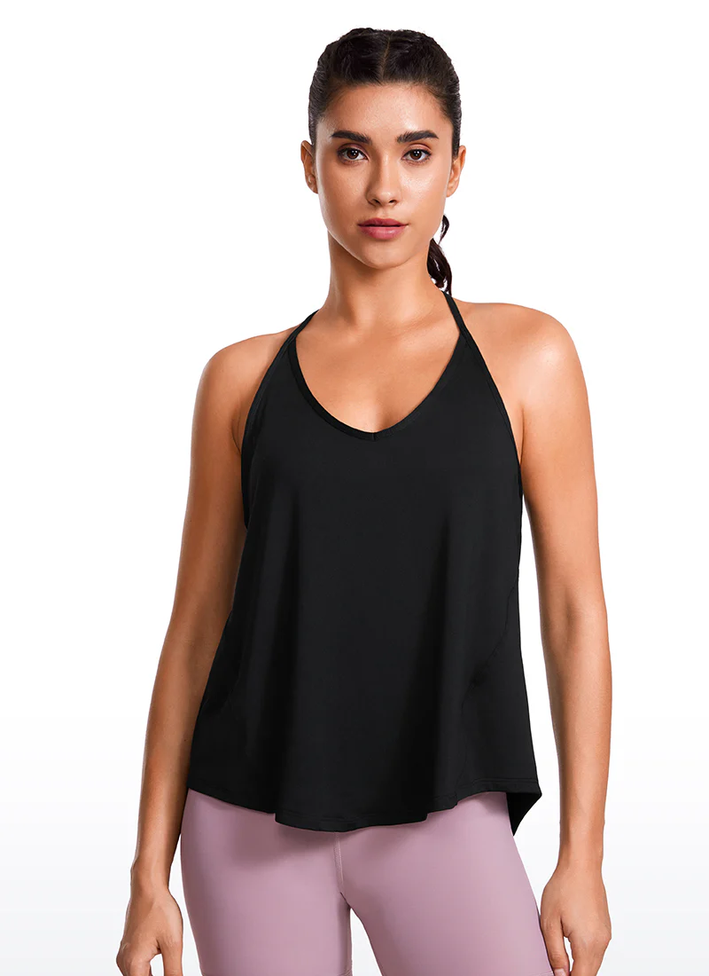 Lightweight Tie Back Halter V Neck Tank - Image 16