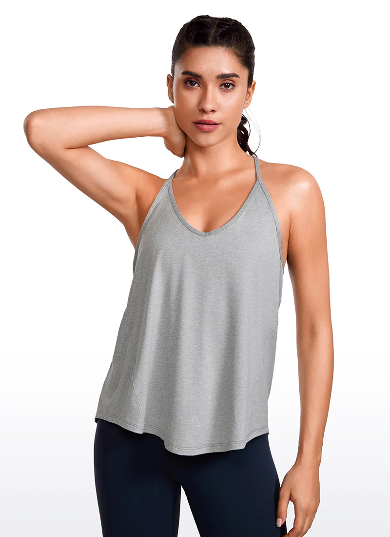 Lightweight Tie Back Halter V Neck Tank - Image 27