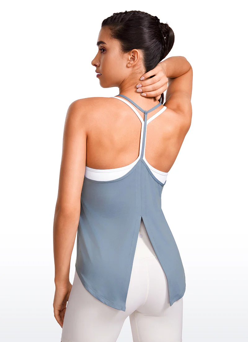 Lightweight Tie Back Halter V Neck Tank - Image 30
