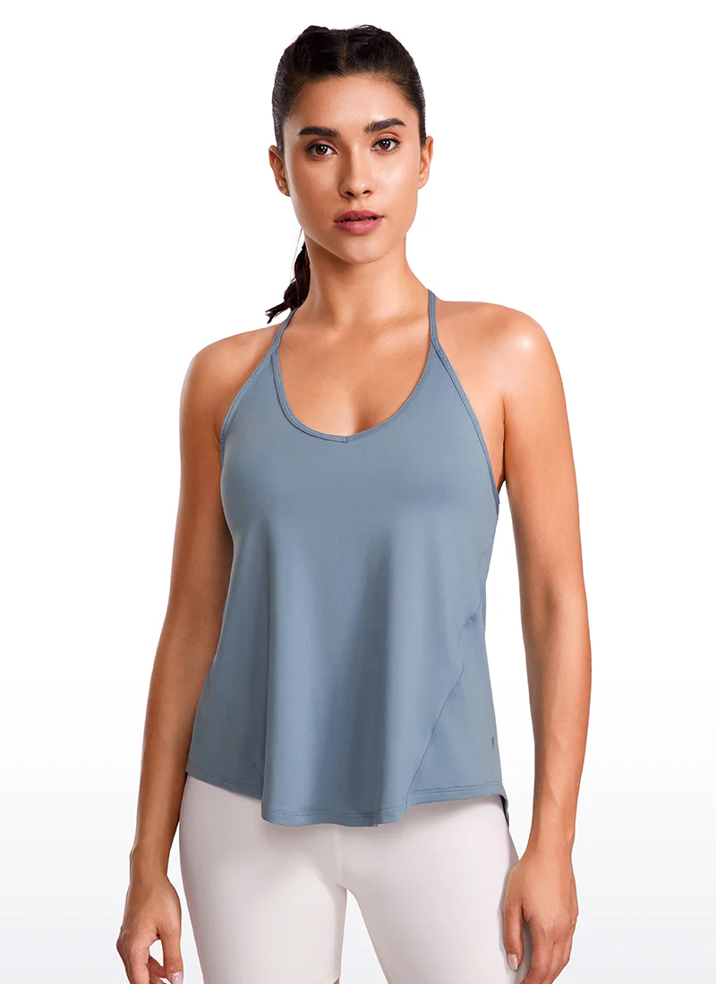 Lightweight Tie Back Halter V Neck Tank - Image 31