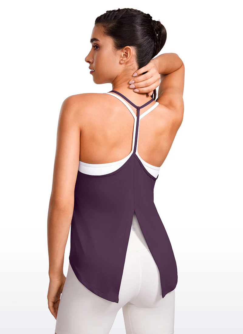 Lightweight Tie Back Halter V Neck Tank - Image 6