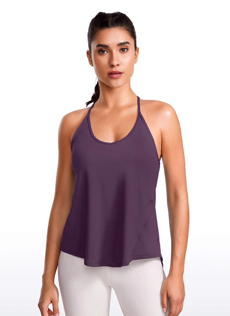 Lightweight Tie Back Halter V Neck Tank - Image 7