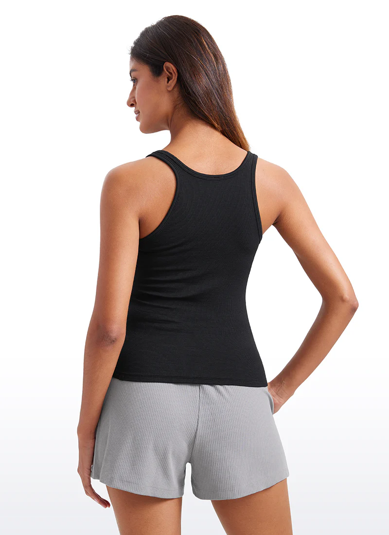 Ribbed Waist Length Modal Racerback Tank - Image 6