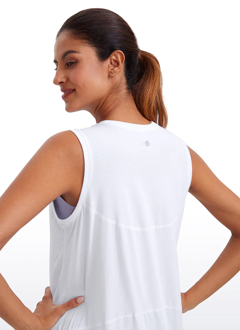 Pima Cotton Hip Length High Neck Tank - Image 12