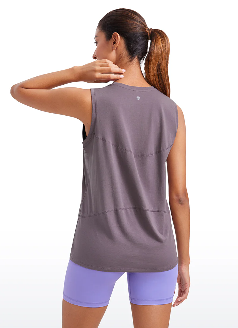 Pima Cotton Hip Length High Neck Tank - Image 18